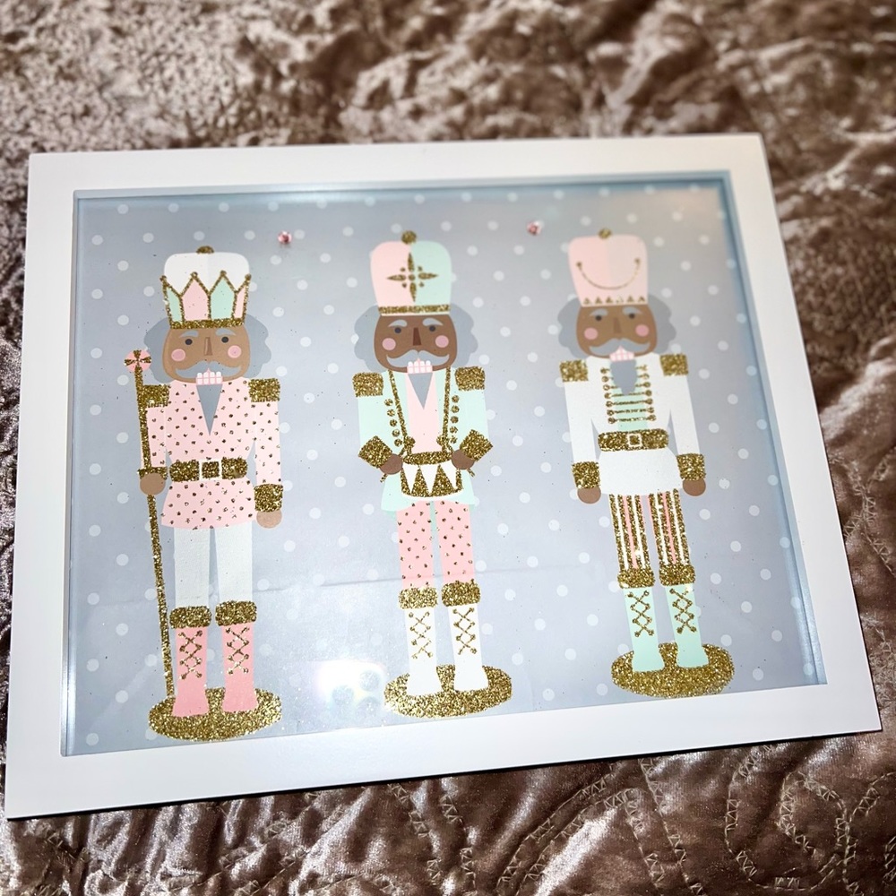 Pink pastel nutcracker picture embellished 8x10
